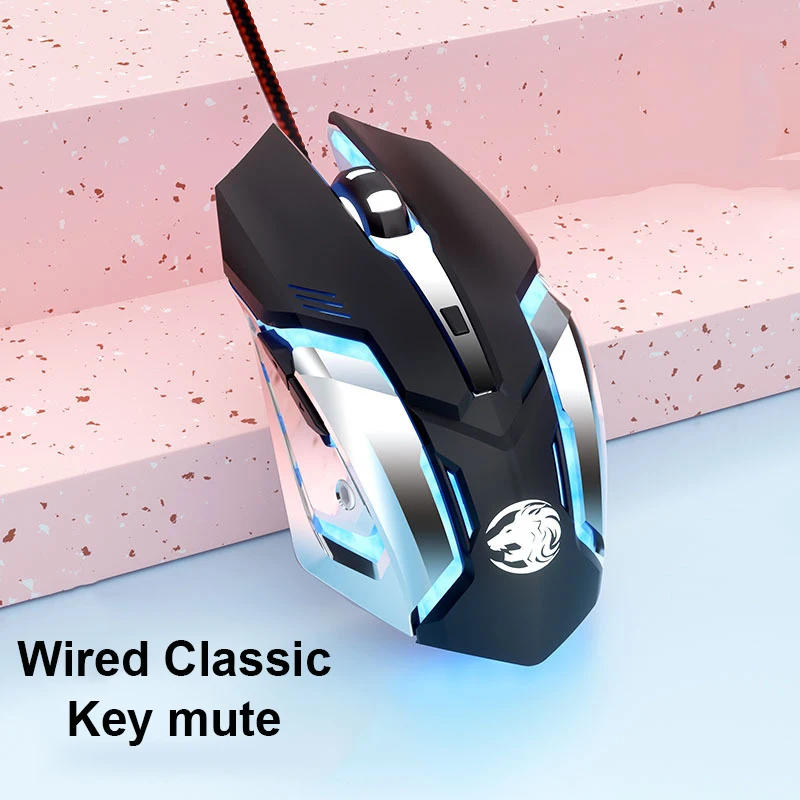 Mouse Da Gioco Wire Silent Mause Ergonomico 4 Tasti Mouse Magico Retroilluminato Per Computer Portatile Pc Gamer Mouse Silenzioso Per Ragazza Mouseget