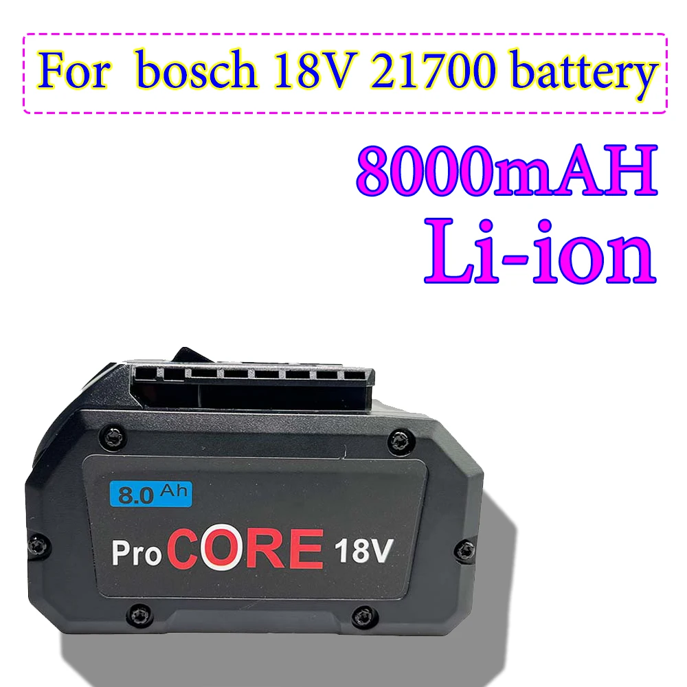 18V 8000Mah Procore 8000Mah Per Bosch Cordless Tool Bat609 Bat618 Gba18V80 21700 Batteria Di Ricambio-21700 Cella Elettrica