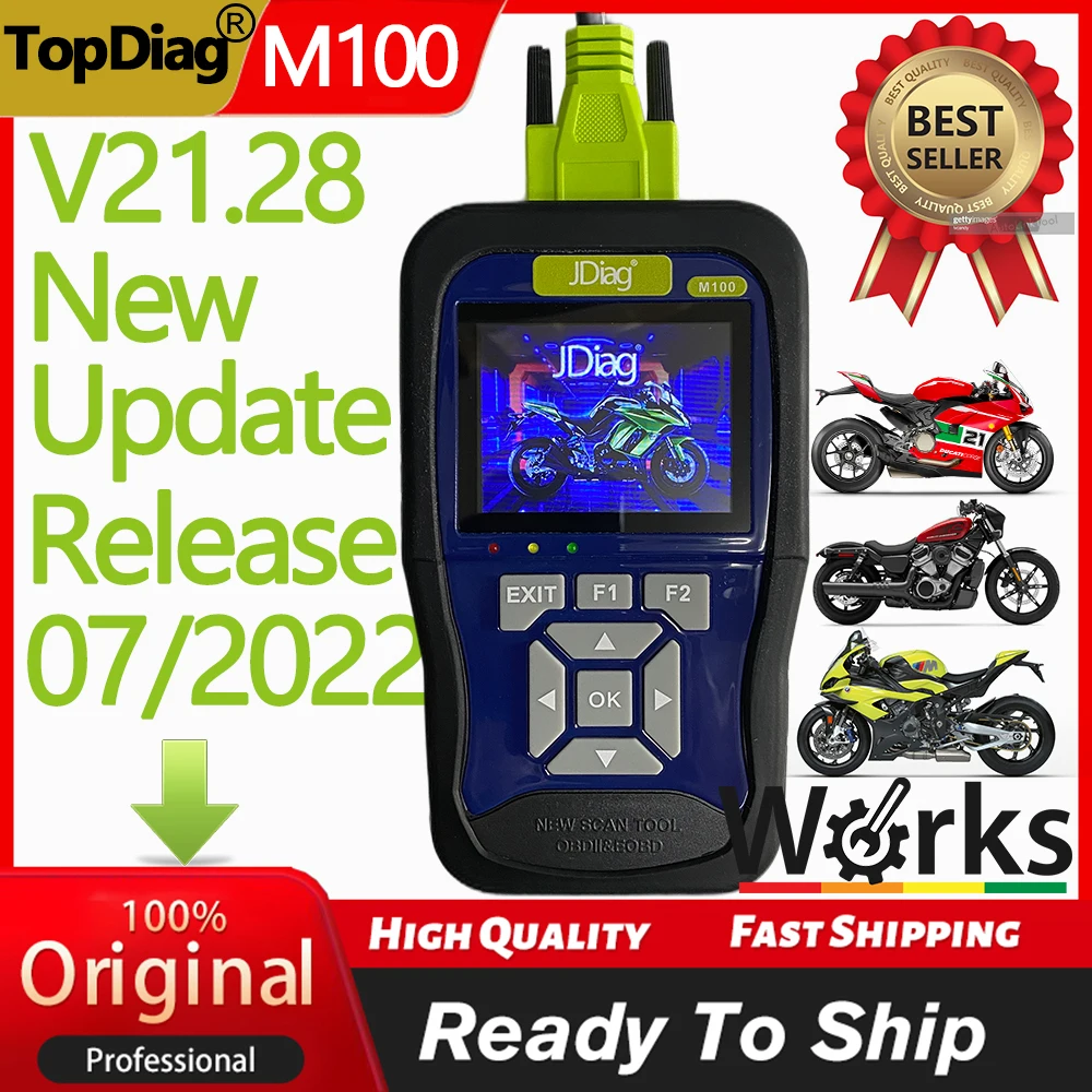 100% Originale Jdiag M100 Lite Versione Moto Scan Diagnosi Con Multi-Brand Moto Database Scanner Tenuto In Mano Dual System Pro