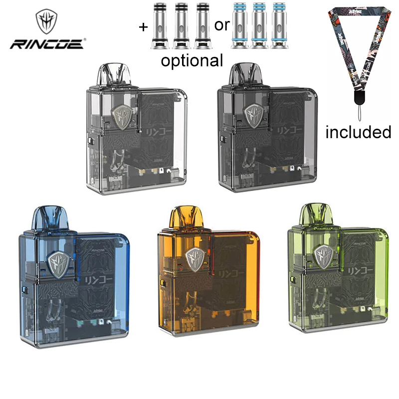 Originale Rincoe Jellybox Nano Pod Kit Batteria Integrata Da 1000Mah Cartuccia Pod Da 2.8Ml 10-30W Mesh Coil Vape Sigaretta Elettronica