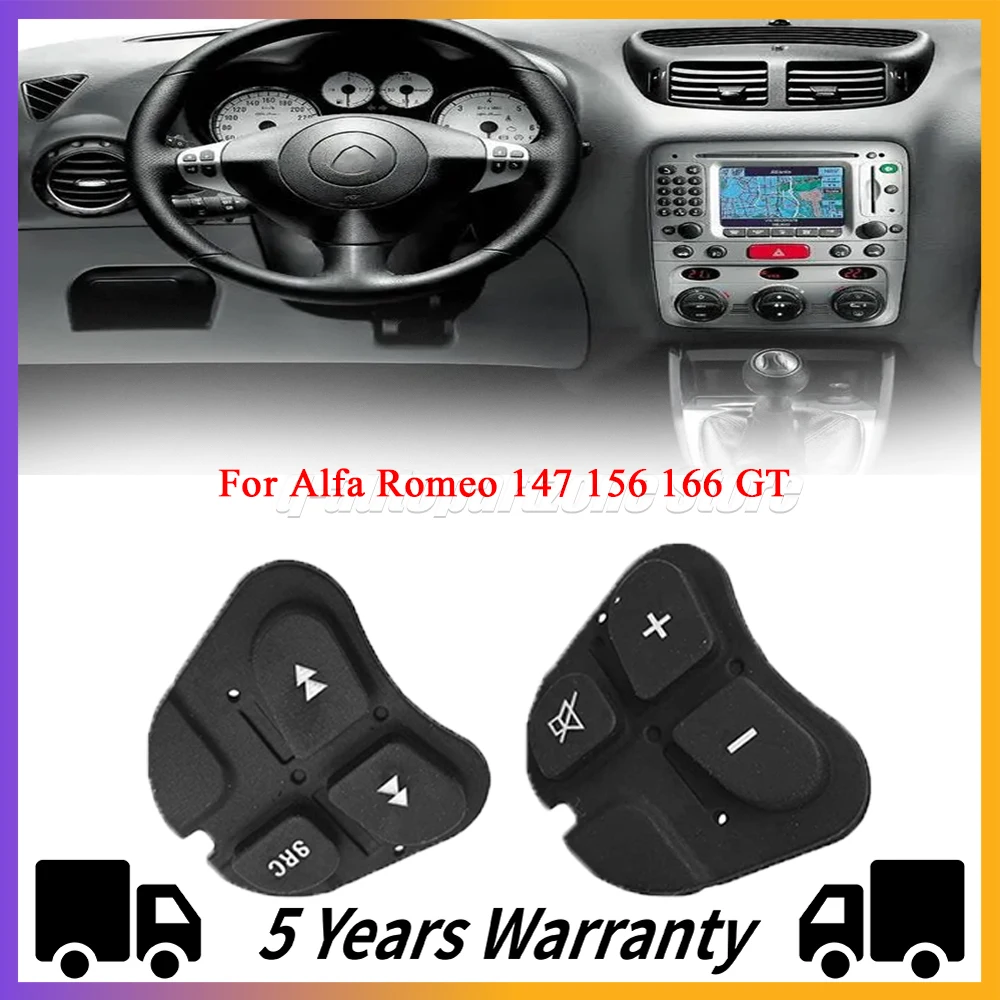 Nuovo Pulsante Audio Multifunzione Spingere Il Volante In Gomma Per Alfa Romeo 147 156 166 Gt