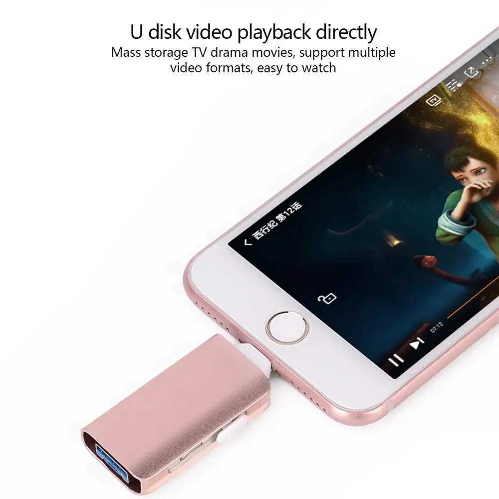 Otg Usb Flash Drive Pen Drive Da 128Gb Flash Usb 3.0 Hd Di Memoria Flash Del Bastone Del Usb 64Gb Per Iphone 7 7 Più Di 6 6S Plus 5 4S Ipad