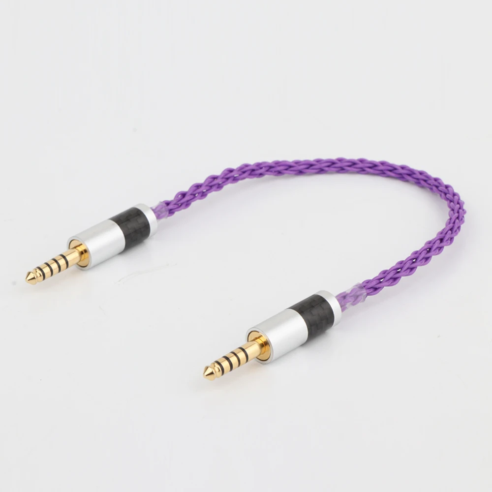 Hifi Balanced 4.4Mm Maschio A Maschio Singolo Cristallo Coppe Cavo Adattatore Audio Placcato Argento Cavo Bilanciato Da 4.4Mm A 4.4Mm