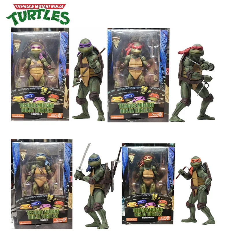 Neca Turtles Figure Tmnt Teenage Mutant Ninja Turtle Raphael Donatello Patten Leonardo Figurine 1990 Movie Kids Toys Gift