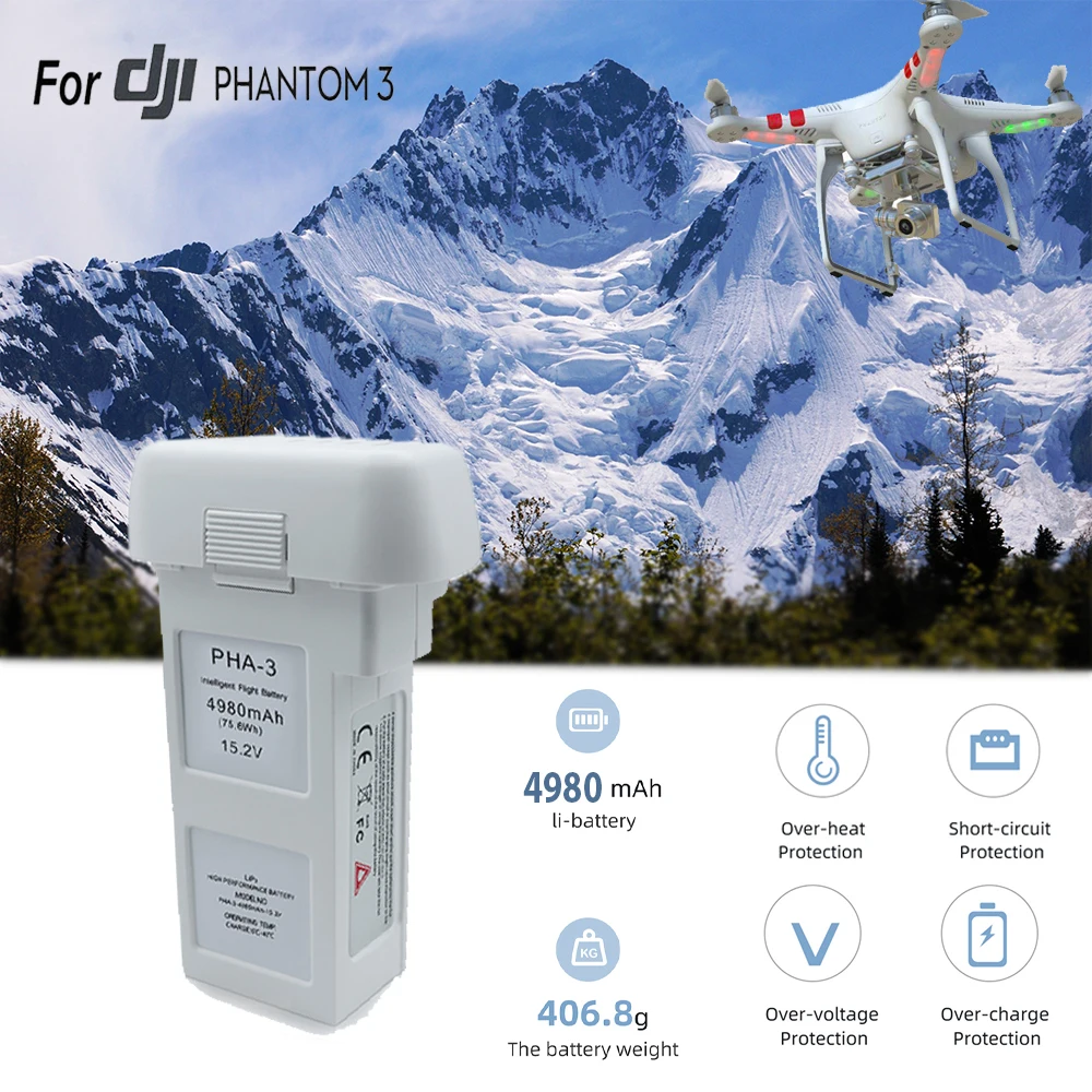 Batteria Phantom 3 15.2V 4980Mah Batteria Di Volo Intelligente Per Dji Phantom 3 Professional 3 Standard 3 Advanced Drone