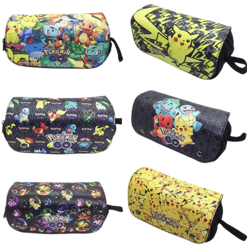 Pokemon Pu Student Pencil Bag Anime Kawaii Charmander Snorlax Learning Stationery Storage Box Regalo Di Festa Di Compleanno Creativo