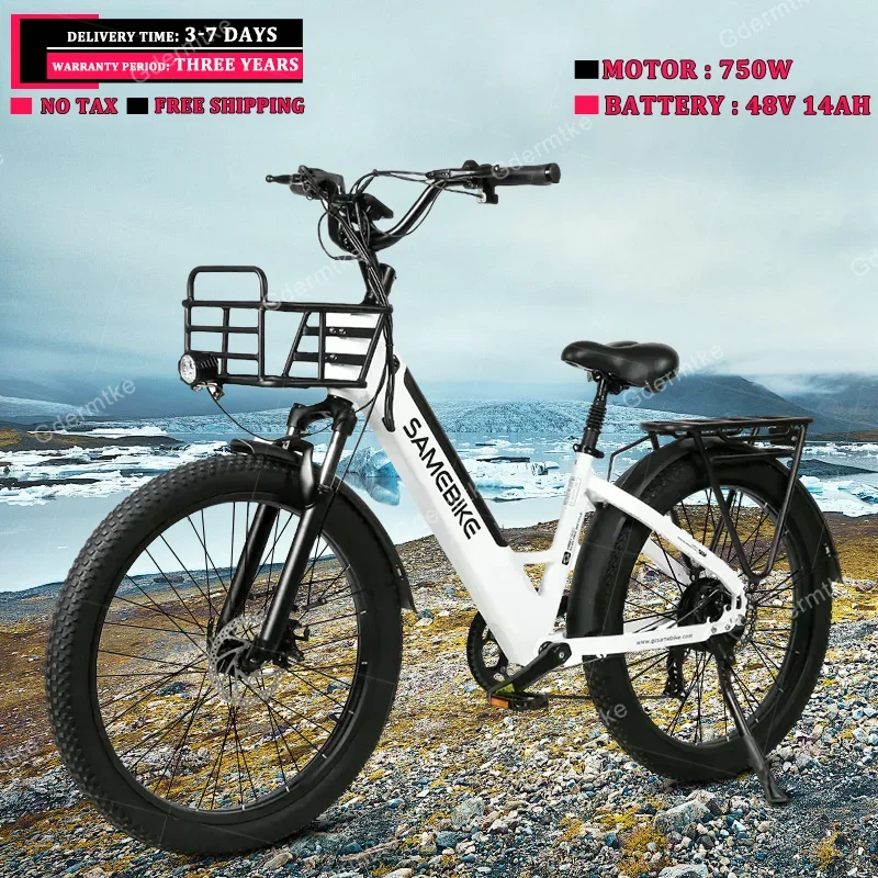 City Electric Bike 750W Motor 48 V14Ah Batteria Al Litio Rimovibile Con Basket E Bike Bicicletta Elettrica Con Telaio In Lega Di Alluminio Da 26 Polli