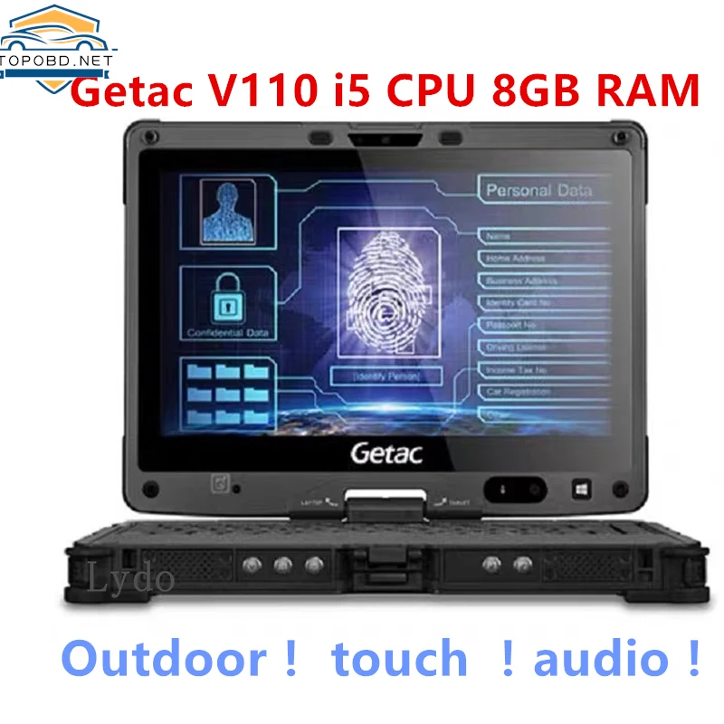 Laptop Usato Getac V110 I5 4300U 8Gb Ram Schermo Resistente Caricabatteria Per Tablet Pc Ad Alta Velocità Per Strumento Di Diagnosi Automatica Alldata