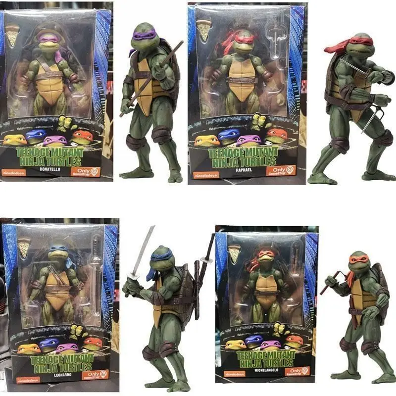 16Cm Anime Neca Figurine Teenage Mutant Ninja Turtles Action Figures 1990 Movie Version Pvc Model Collection Toys Ornamenten Gifts