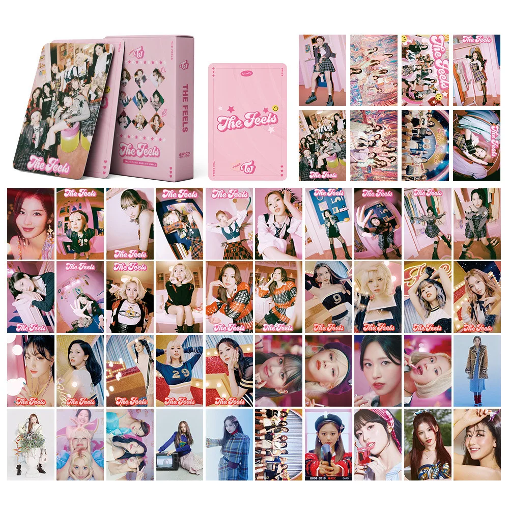 54Pcs Twice Album Collection Photocard Lomo Card Box Card Stampa Fronte-Retro Tzuyu Sana Mina Jihyo Nayeon Card Collection