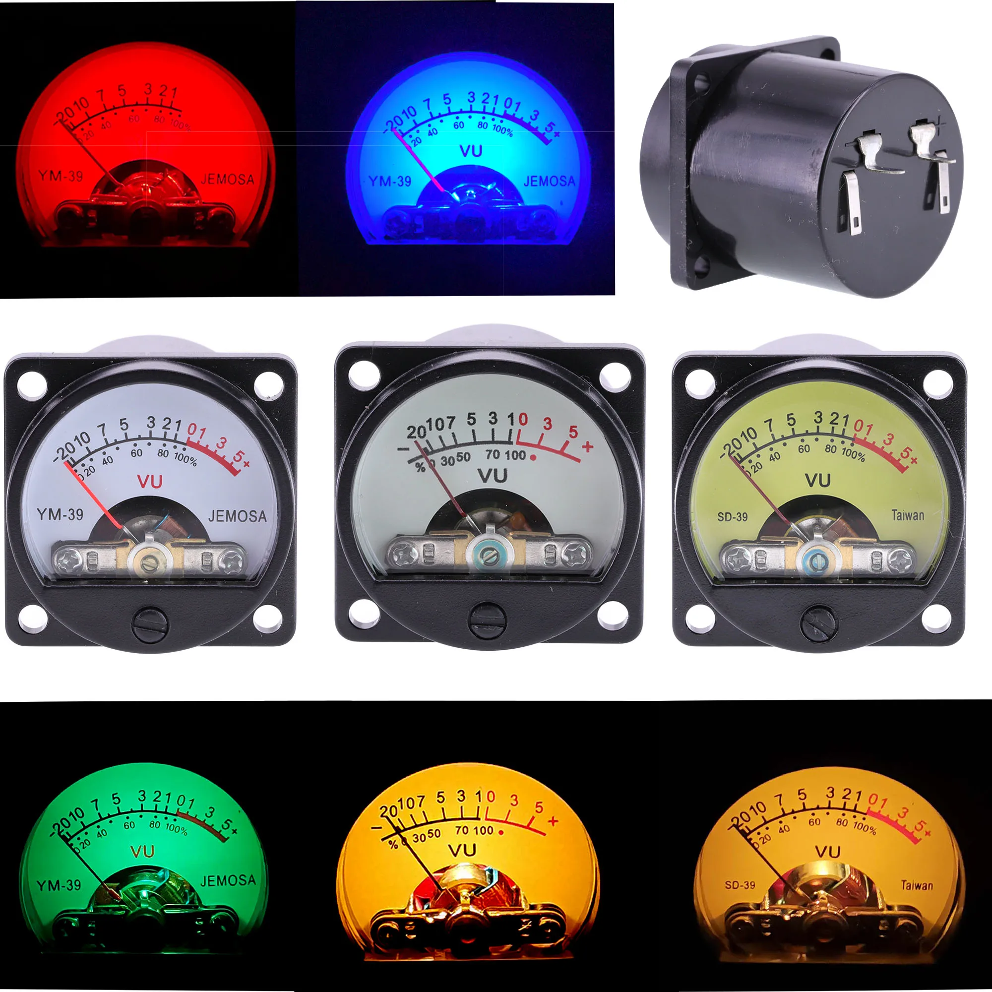 1Pc Vu Meter 500Vu Con Retroilluminazione Sound Pressure Audio Meter Scheda Driver Dc/Ac 6-12V Input 35Mm
