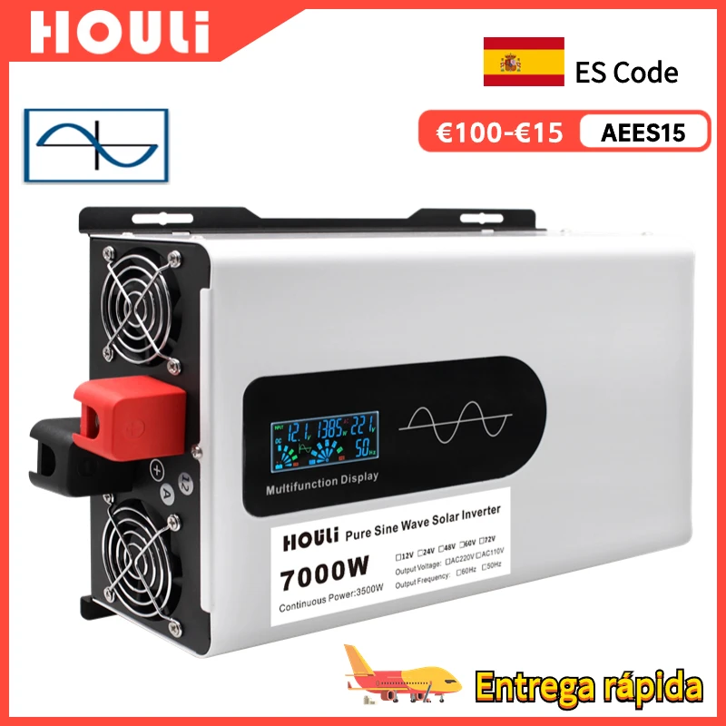 Houli Inversor 12V Para 110V 5000W 6000W 7000W Inversor 12V 220V Onda Pura Inversor 12V 220V Inversor De Onda Senoidal Pura Inversor De Carro 12V Para