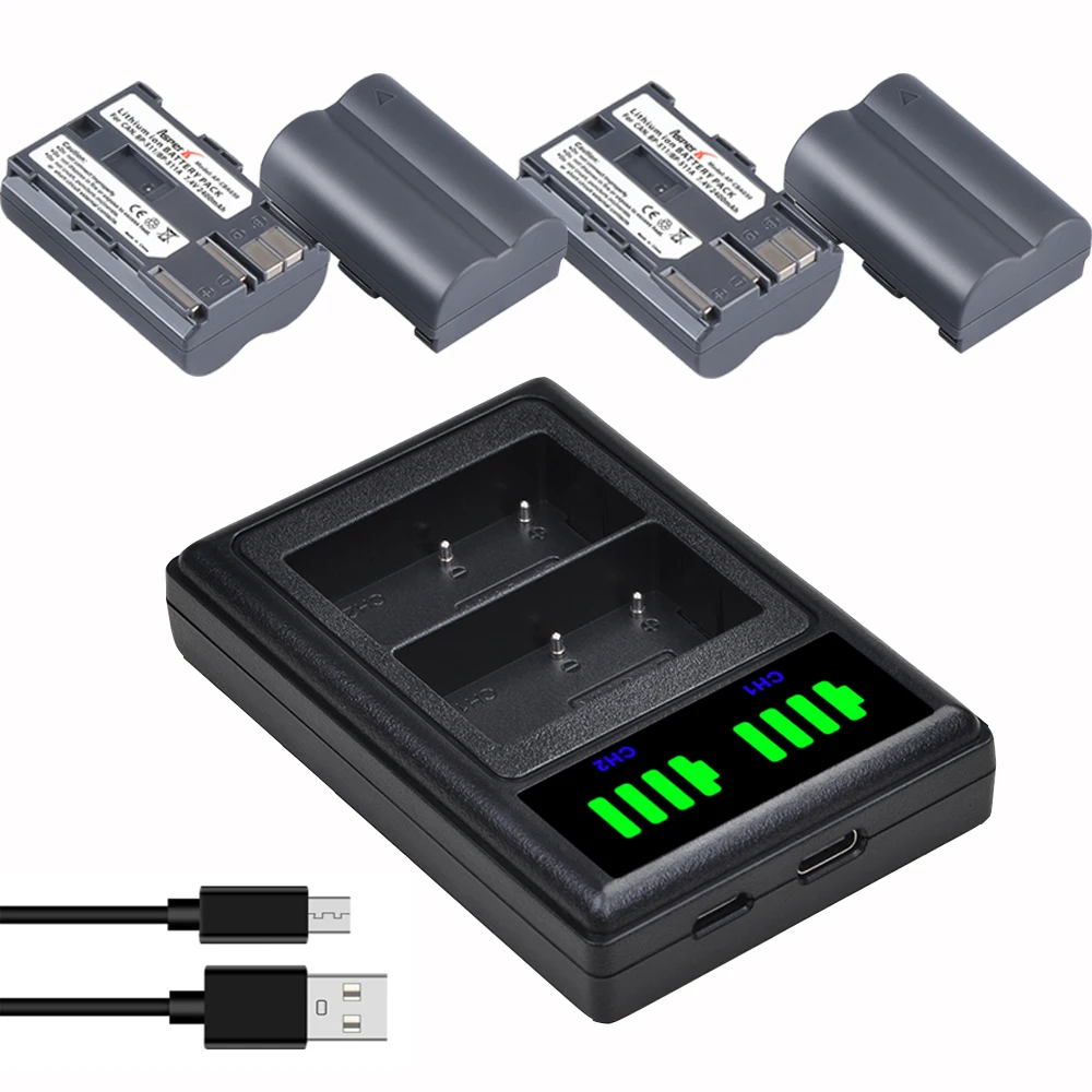 Bp-511 Bp-511A Bateria Bp 511 511A Bp511 Bp511A Batteria + Caricatore Doppio Usb Per Canon Eos 40D 300D 5D 20D 30D 50D