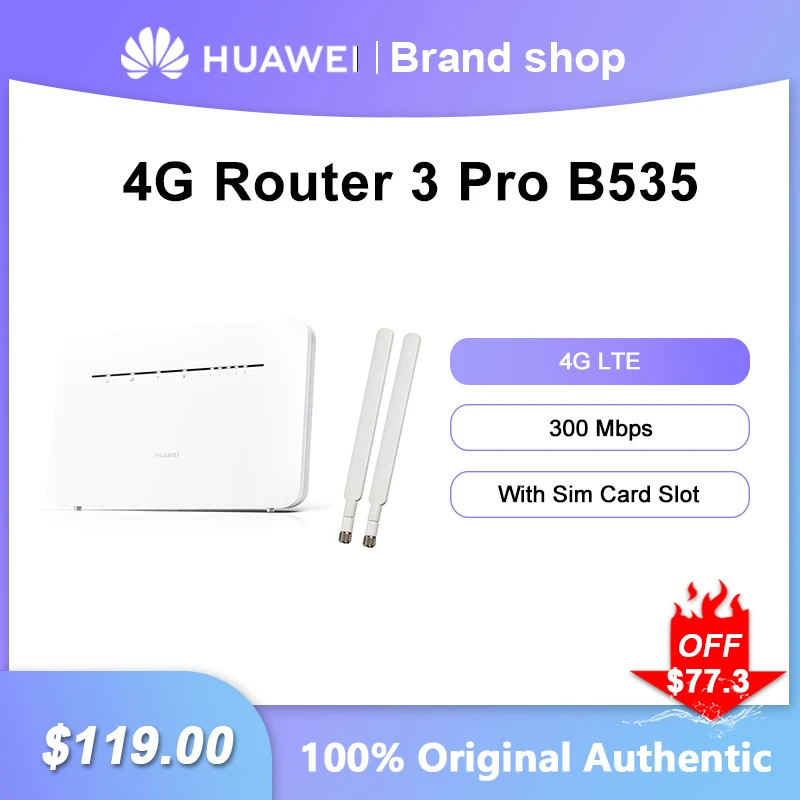 Router Huawei 4G Sbloccato 3 Pro B535-232 B535-235 Ripetitore Wifi 300 Mbps Ripetitore Di Segnale Extender Dual-Band Con Slot Per Sim Card