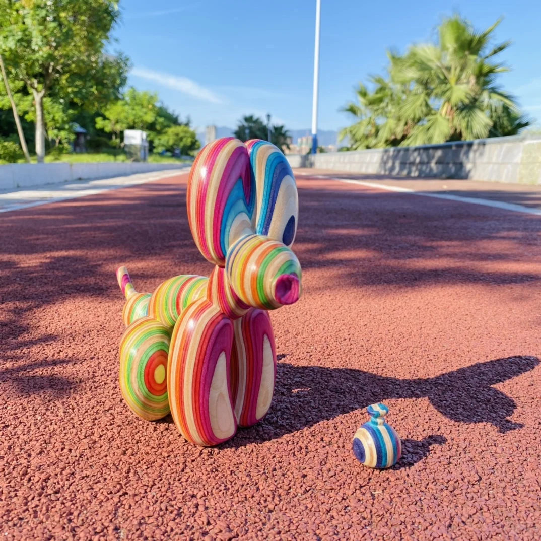 Skateboard In Legno Arcobaleno Colorato Woodworking Popekmighty Jaxx Balloon Dog Jeff Koons Balloon Dog 23Cm Di Altezza Bambola Di Legno