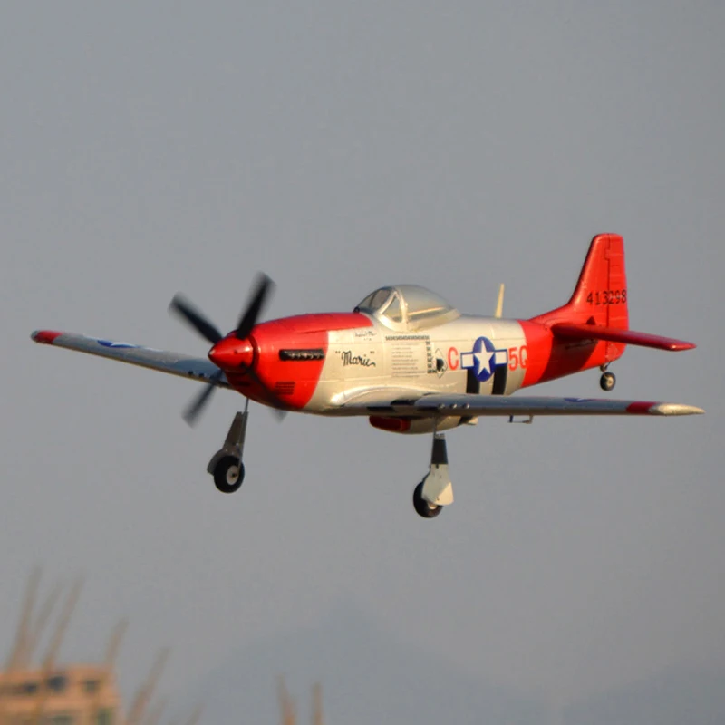 Lx/Laxiang/Sky Flight Hobby P51 Red Mustang Rc Elica Warbird Kit Aereo