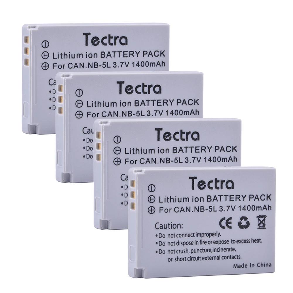 Tectra 4Xnb-5L Nb5L Batteria Per Canon Powershot S100 S110 Sd700 Sd800 Sd900 Sd990 Sx200 Sx210 Sx220 Sx230