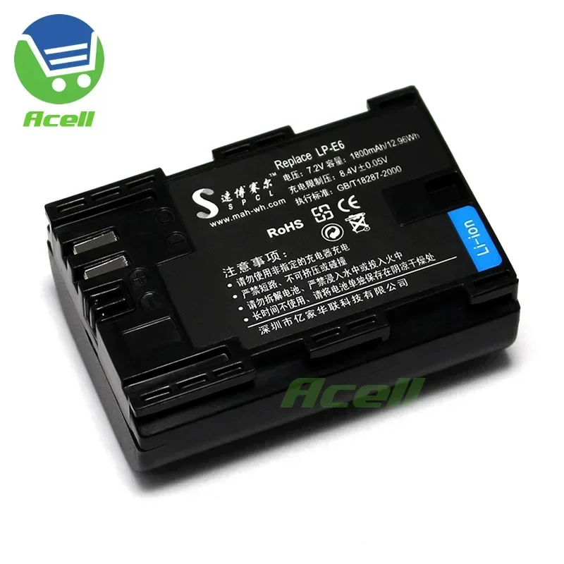 Lp-E6 Batteria Per Canon Eos R7 R6 R5C R5 Ra R R6 Mark Ii 6D 7D Mark Ii 5D Mark Iv Xc10 Xc15 Fotocamera Sostituire Lp-E6Nh