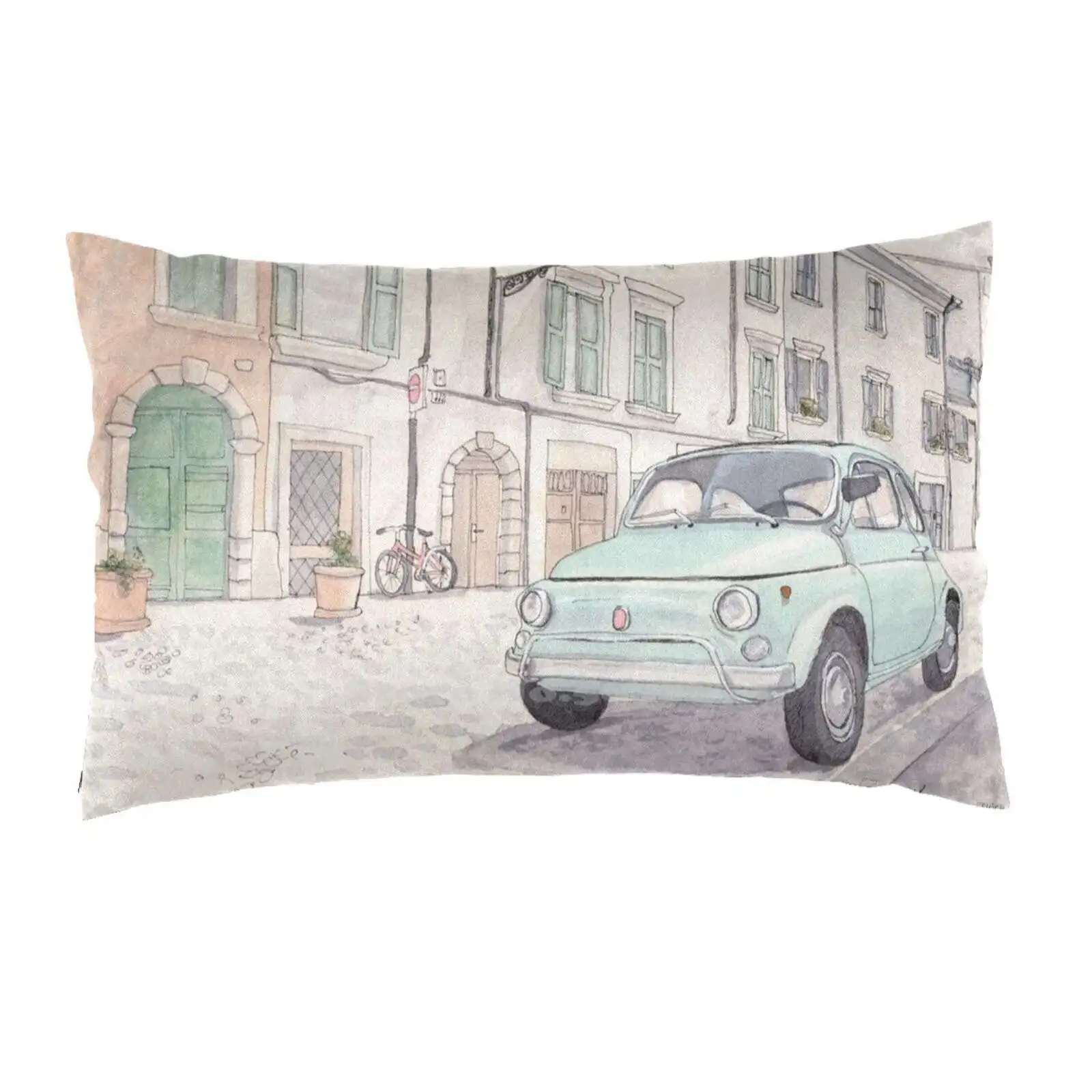 Vintage Fiat 500 Stampa Fodera Per Cuscino Abbraccio Federa Fiat 500 Cinquecento Fiat500 Auto Vintage Italia Mint Street Cute Auto