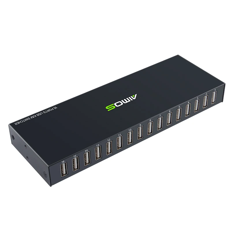 Usb Splitter Switcher 16 Porte Usb Km Switcher Game Live Screen Splitter Switch Di Rete Usb 2.0 Sharing Switch Usb Lan Switch