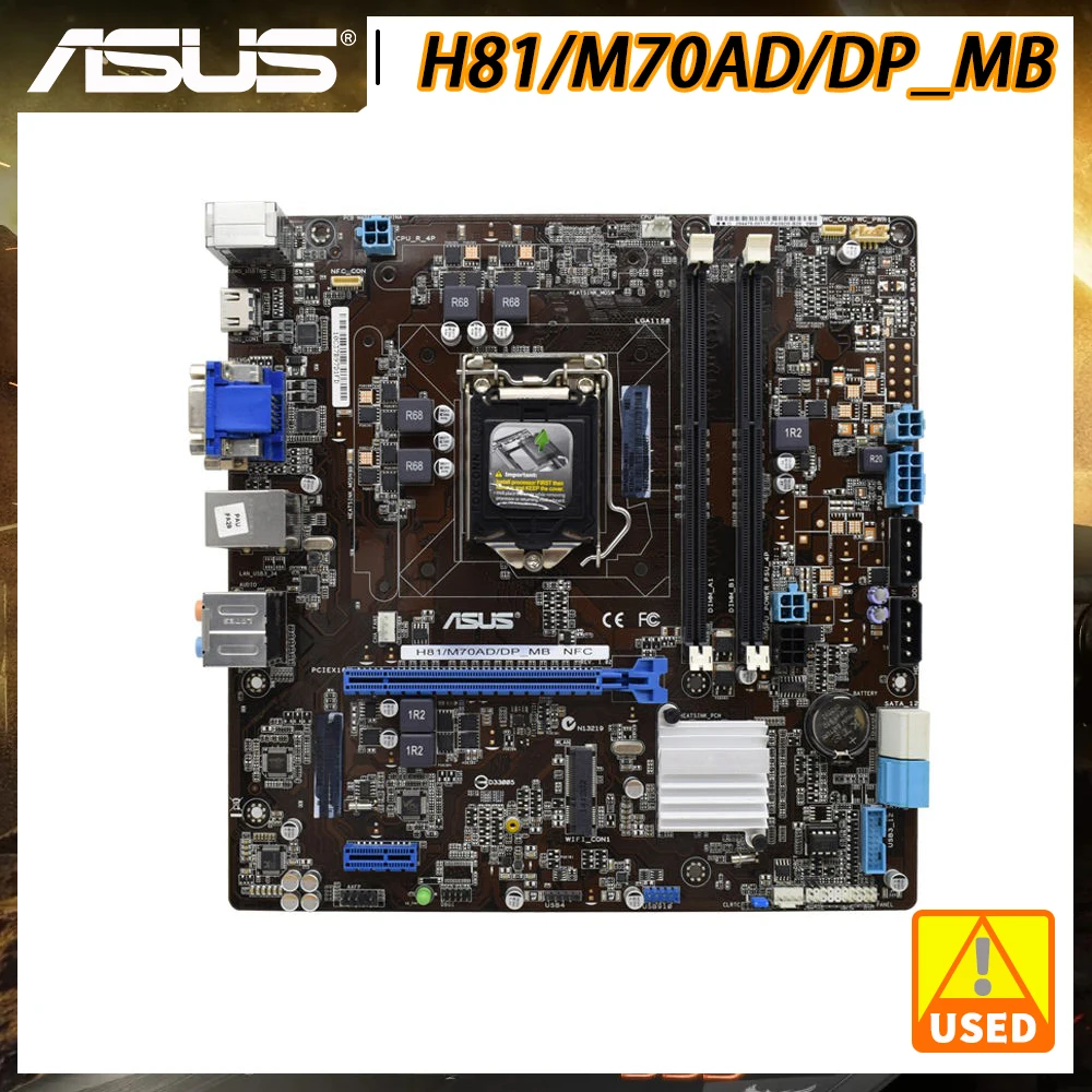 Asus H81 M70Ad Dp_Mb Scheda Madre 1150 Scheda Madre Ddr3 Memoria Ram Intel H81 M70Ad Hdmi Dvi Usb2.0 Sata2 Pci-E X16 Slot
