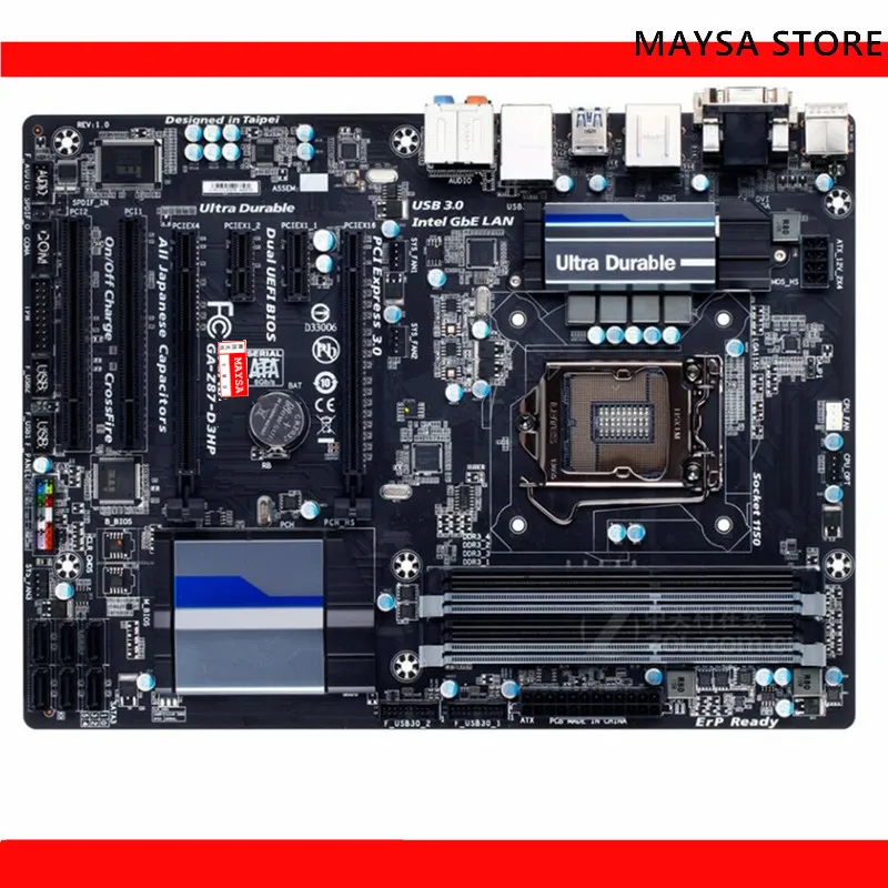 Per Scheda Madre Gigabyte Ga-Z87-D3Hp 32Gb Z87 Lga 1150 Scheda Madre Ddr3 Atx Testata Al 100% Completamente Funzionante