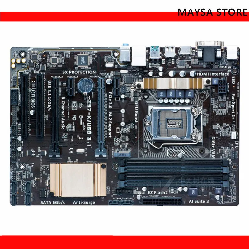Per Asus Z97-K/Usb3.1 Scheda Madre Del Computer Lga 1150 Ddr3 32G Z97 Scheda Madre Sata Iii Pci-E 3.0 X16