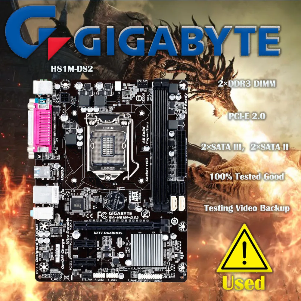 Scheda Madre Gigabyte Ga-H81M-Ds2 Per Intel H81 Ddr3 Usb3.0 16Gb Lga 1150 H81M Ds2 Sistema Di Scheda Madre Desktop