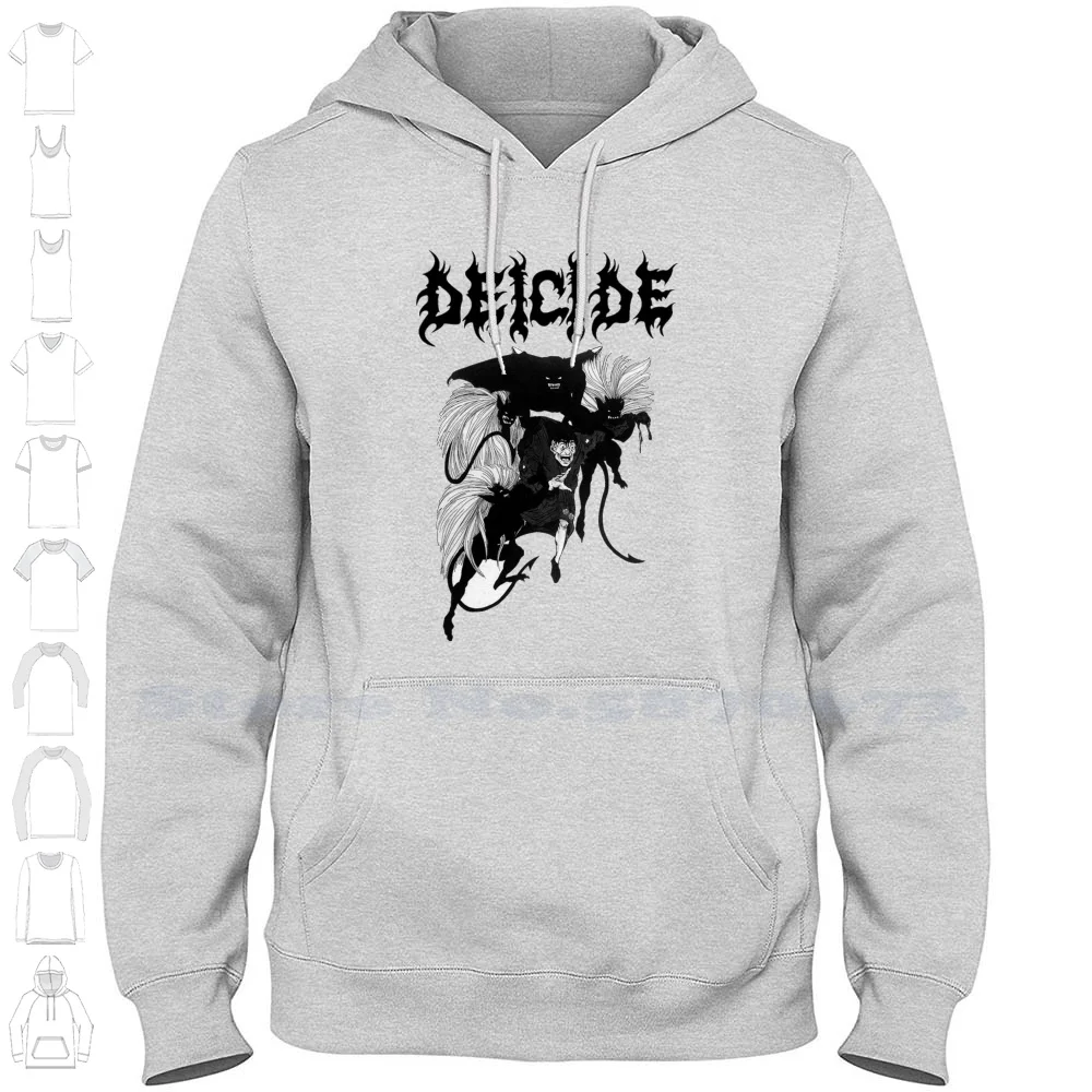 Felpa Con Cappuccio Sportiva Streetwear In Bianco E Nero Felpa Con Cappuccio Deicide Deicide Deicide Band Cover Deicide Deicide Manica Lunga Pelle Del