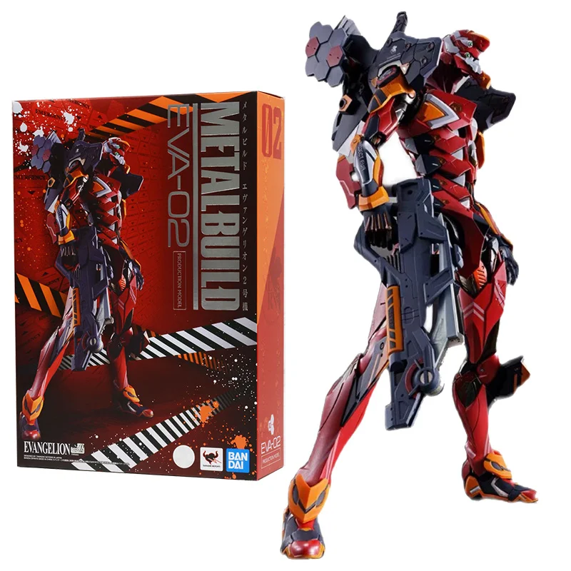 Bandai Genuine Evangelion Anime Figure Metal Build Eva-02 Collezione Di Produzione Modello Anime Action Figure Giocattoli Per Bambini