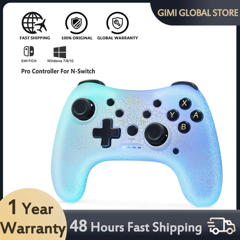 Switch Pro Controller Wireless Per Nintendo Switch/Lite/ Oled/Pc Bluetooth Pro Controller Switch Con Luce Led Regolabile