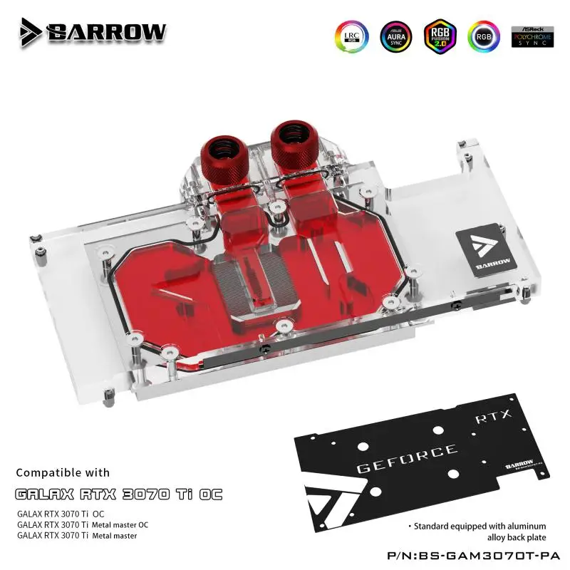 Barrow Gpu Water Cooling Block For Galax /Gainward Rtx 3070Ti Oc Gpu Card  Full Cover Water Cooler With Backplane Bs-Gam3070T-Pa