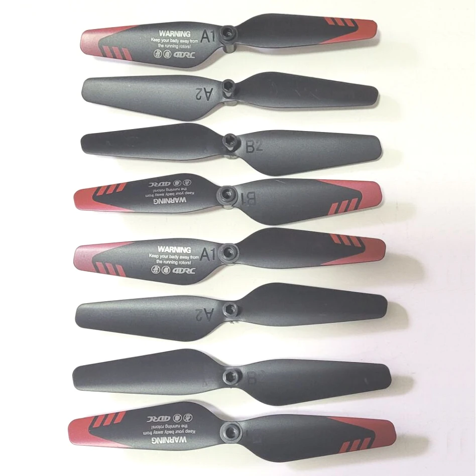 8Pcs Red Color Blade Propeller Spare Part For 4Drc V10 Rc Mini Drone 4K Helicopters Quadcopter Maple Leaf Wing Accessory