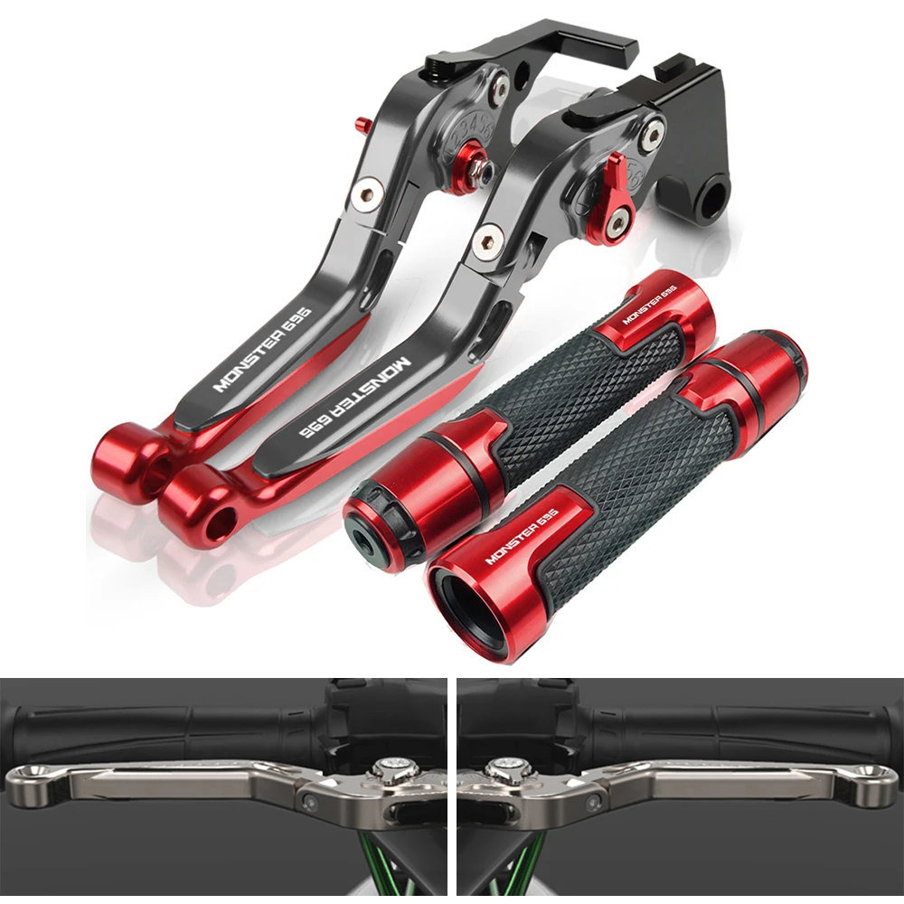 Per Ducati 696 Monster 2009-2014 696 Monster Cnc Moto Frizione Regolabile Leve Freno Impugnatura Manubrio Manico In Gomma Acceleratore