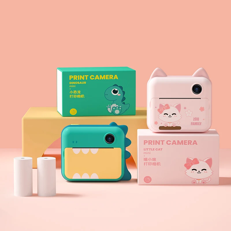 Mini Photo Printer Kids Print Camera 1080P Hd Video Photo Camera Toycon Scheda Da 32Gb E Carta Da Stampa Fotocamera Digitale