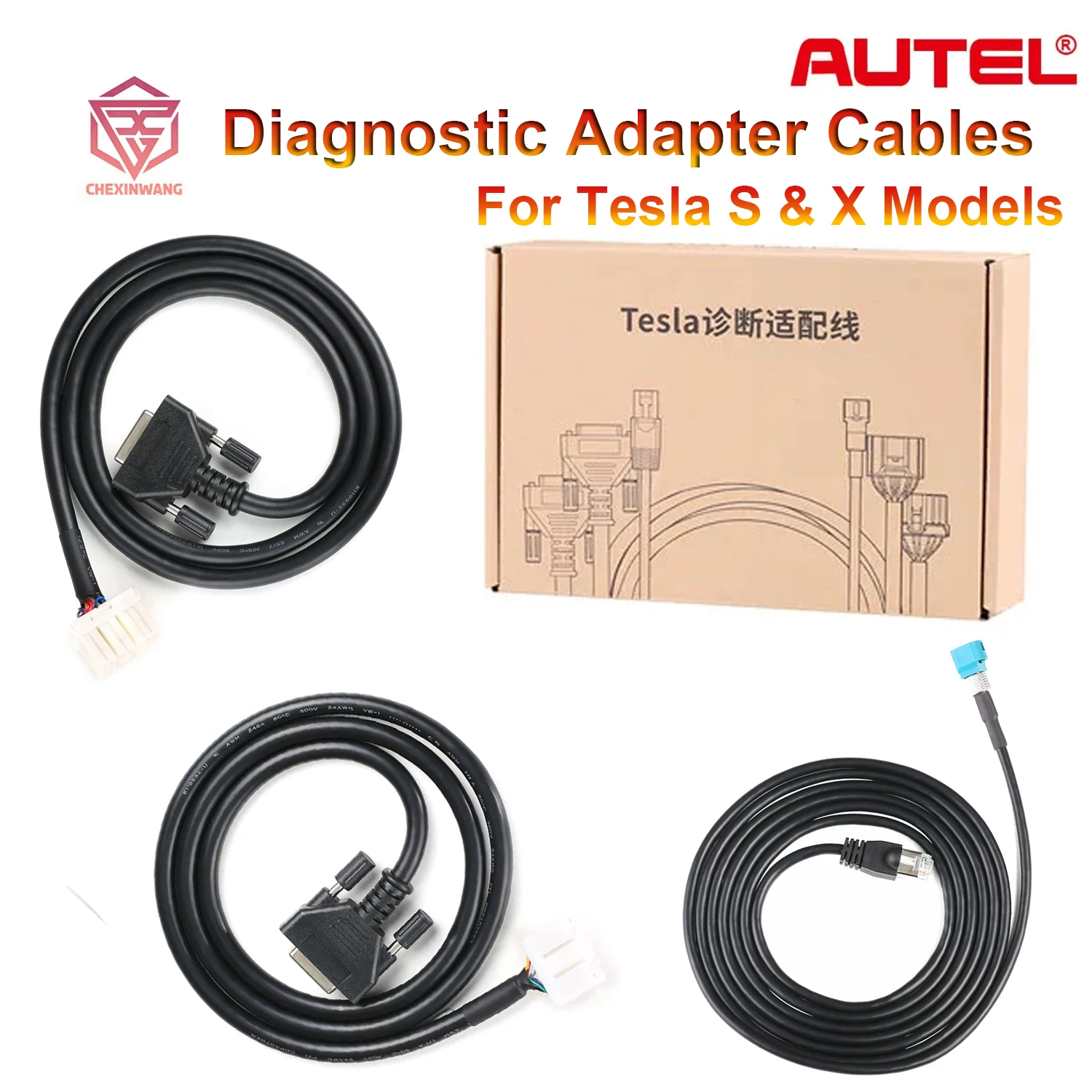 Autel Teskit Autel Tesla Adattatore Diagnostico Cavi Per Modelli Tesla S E X Funzionano Con Maxisys Ultra Ms909 Ms919 Ultra 908S 908S