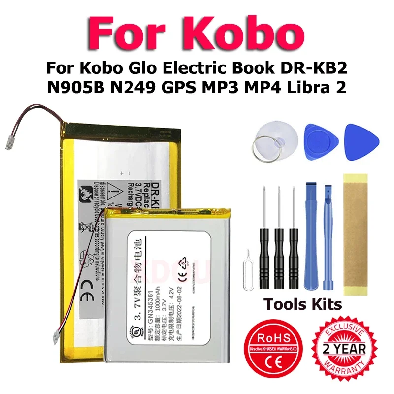N905B Dr-Kb2 N249 Batteria Per Kobo Glo Electric Book Dr-Kb2 N905B N249 Gps Mp3 Mp4 Bilancia 2 Con Kit Di Strumenti Di Ricambio Bateria