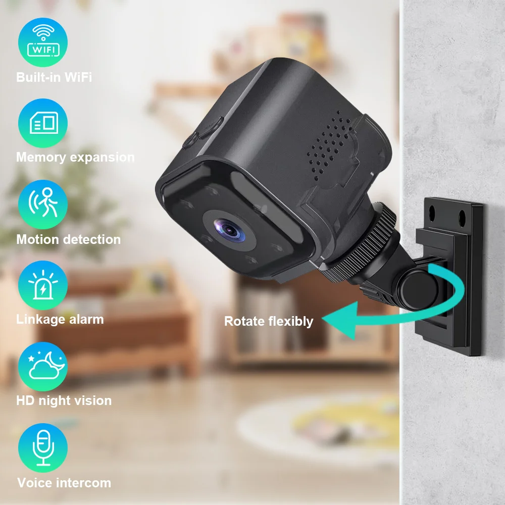 Nuova Mini Telecamera Hd 1080P Wireless Security Surveillance Smart Home Security Camera Batteria Integrata 960Mah Night Vision Pro Cam