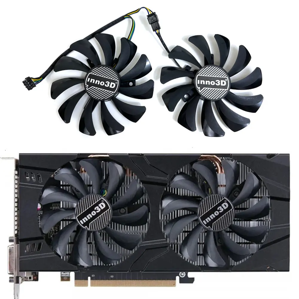 Nuova Ventola Di Raffreddamento Per Scheda Video 2 Ventole/Set 85Mm 4Pin Inno3D Gtx 1060, Per Ventola Di Raffreddamento Per Scheda Video Inno3D Gtx 10