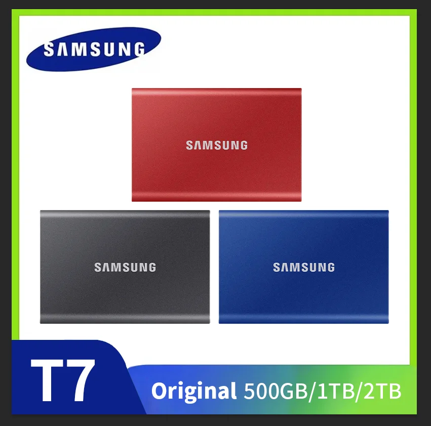 Originale Samsung Pssd T7 Portatile Usb 3.2 Gen 2 500Gb 1Tb 2Tb Unità A Stato Solido Mobile Hard Disk Storage Drive Ssd Tipo C Per Pc