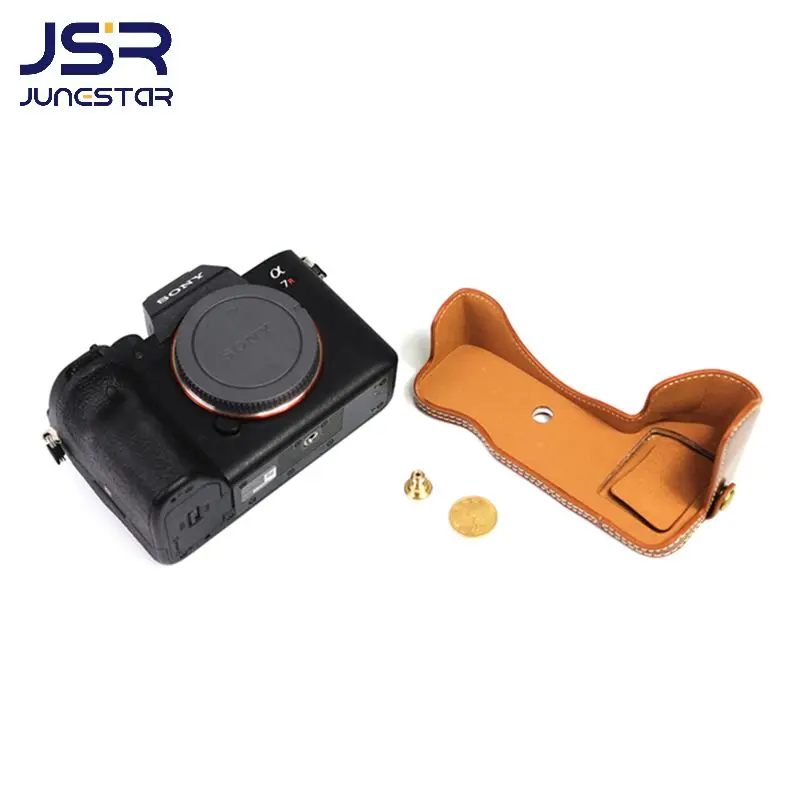 Nuova Mezza Custodia In Pelle Pu Per Fotocamera Sony A7R M4 A74 Digital Slr A7R4 A7Rm4 A74 Marrone/Nero/Caffè