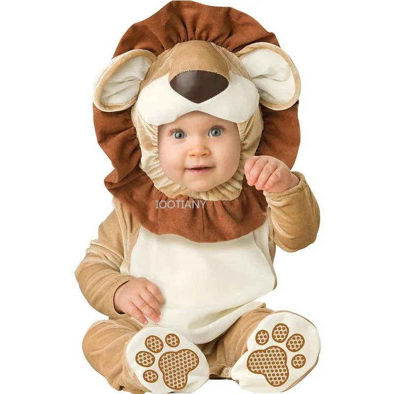 Baby Animal Shaped Body Cartoon Little King Of Animals Lion Costume Pagliaccetto Tuta Per Neonato Neonato Toddler Winter Outfit