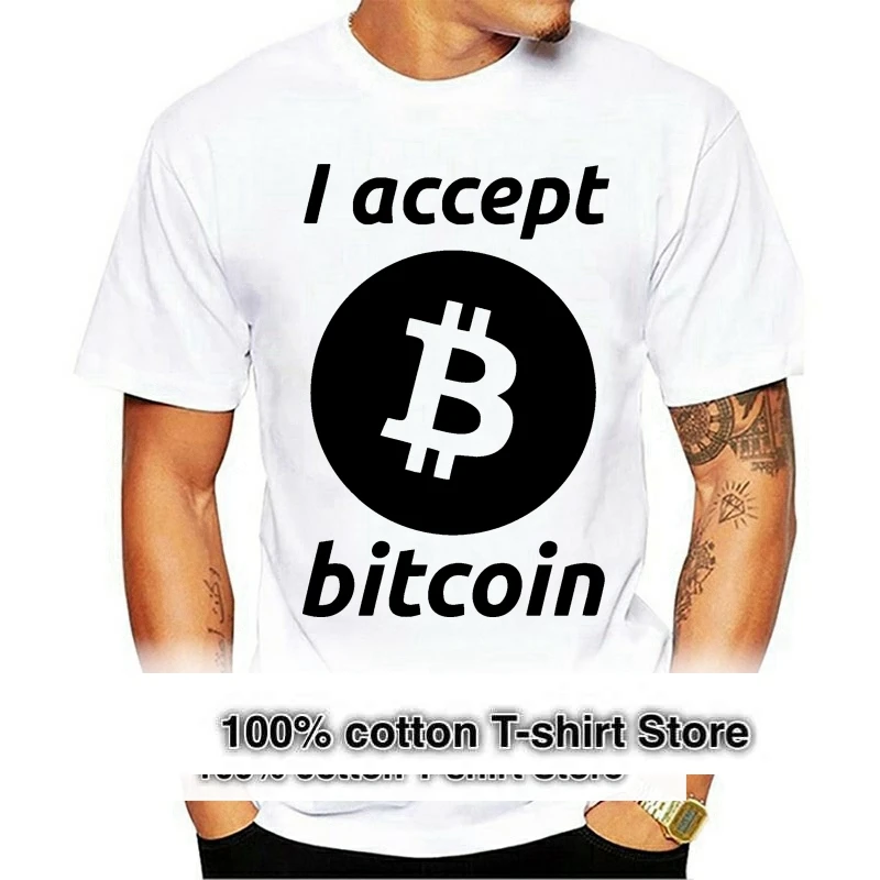 Accetto Bitcoin Tee Shirt Homme De Marque Manica Corta Summer Fashion Funny T Shirt Uomo Bitcoin Virtual Currency Casual T Shirt