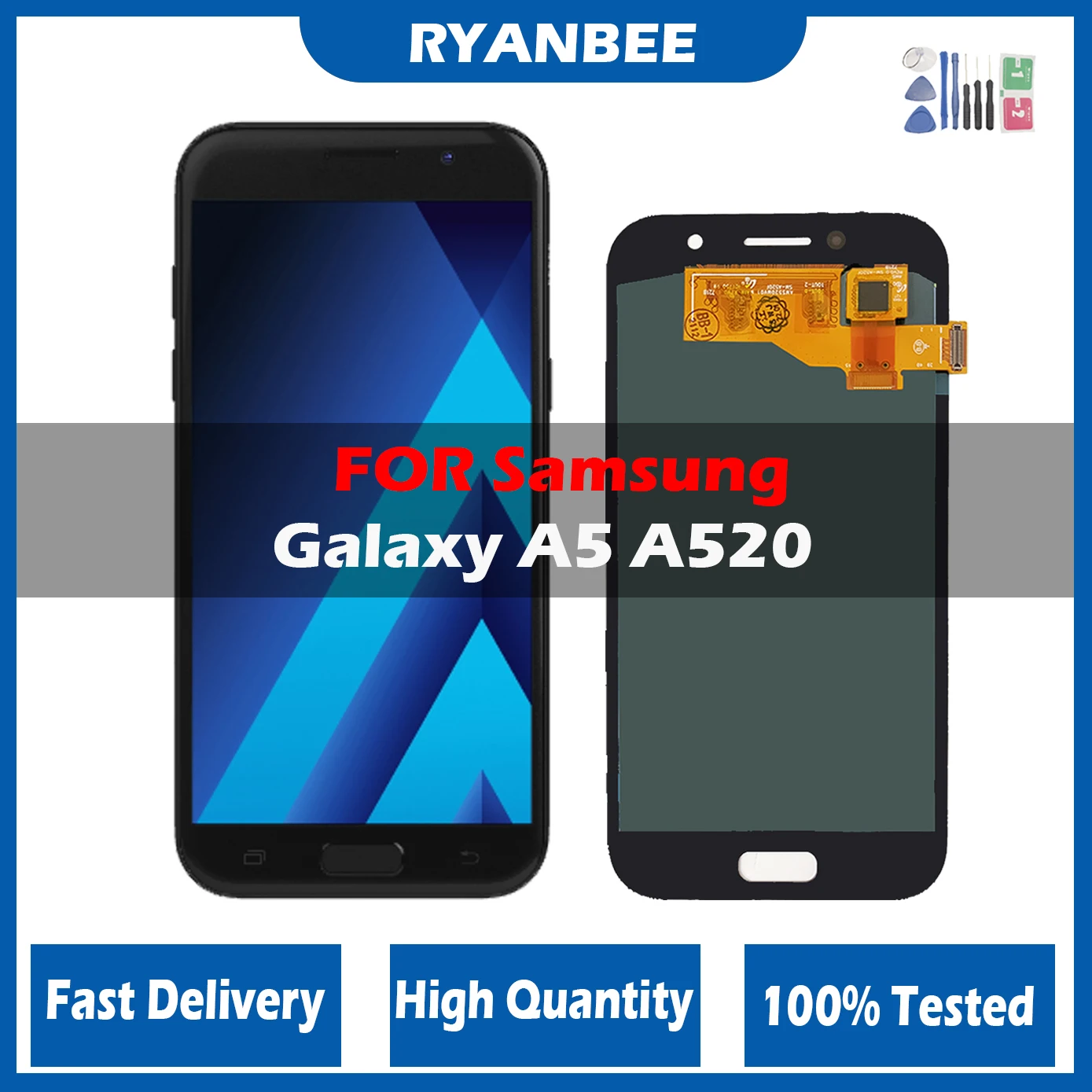Schermo Super Amoled A520 Per Samsung Galaxy A5 2017 A520 A520F A520F/Ds Display Lcd Touch Screen Digitizer Sostituzione