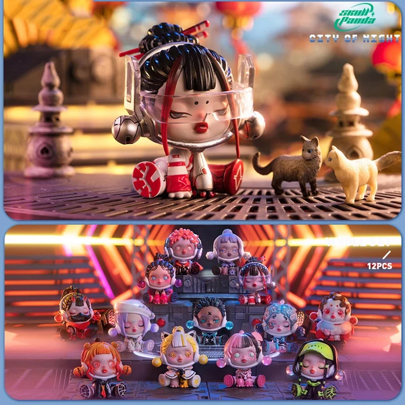 Pop Mart Skullpanda City Of Night Series Blind Box Toys Guess Bag Mystery Box Mistery Caixa Action Figure Surpresa Cute Model