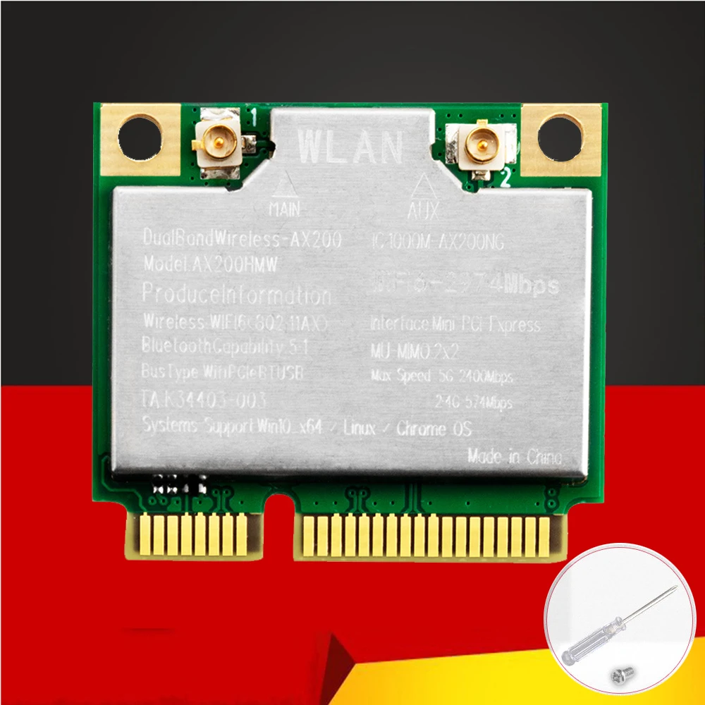 Nuovo 2974Mbps Wifi 6 Dual Band Wireless Mezza Mini Pci-E Rete Wlan Wifi Card Bluetooth 5.1 802.11Ax/Ac 2.4/5Ghz Adattatore Mu-Mimo