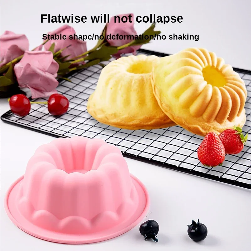 Teglie Per Torte In Silicone, Tortiera Per Alimenti Scanalata Antiaderente Con Robuste, Stampi Per Torte, Utensili Da Forno Perfetti Per Chiffon, Gela
