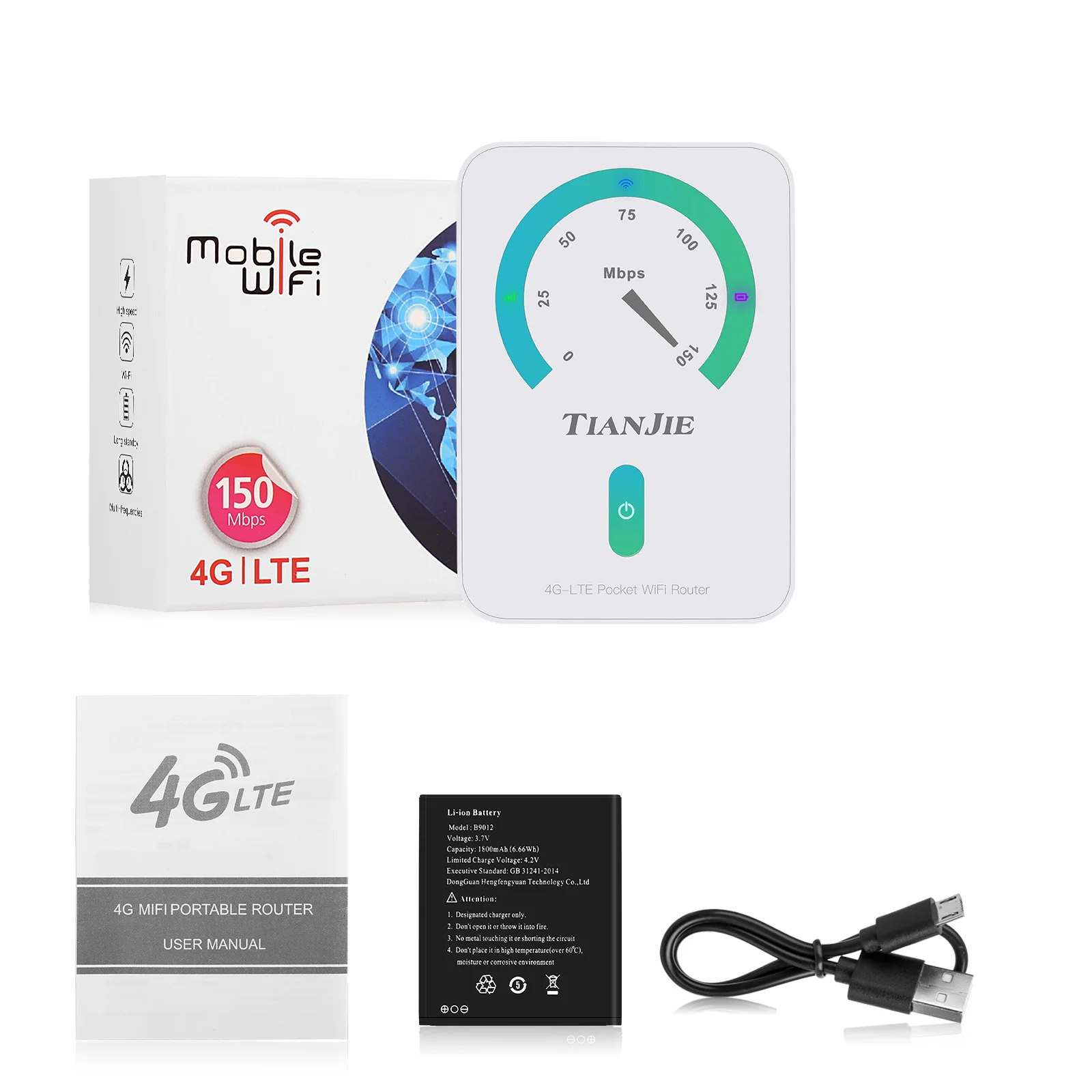 Wireless 4G Wifi Router 150Mbps Lte Sim Card Router Modem Wifi Sbloccato Hotspot Portatile 3G Pocket Wi-Fi Con Batteria Da 1800Mah