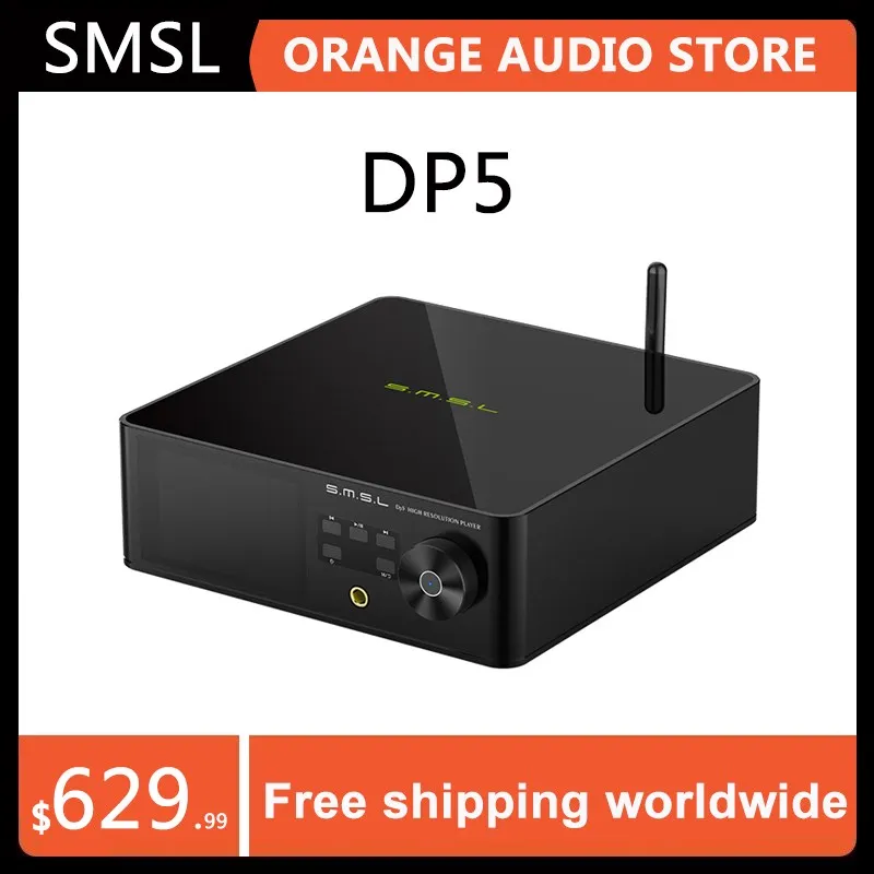 Smsl Dp5 Giradischi U Disk Usb Bluetooth Player Mqa Decodifica Es9038Pro Amplificatore Per Cuffie Dsd Digital Wifi Network Music Player