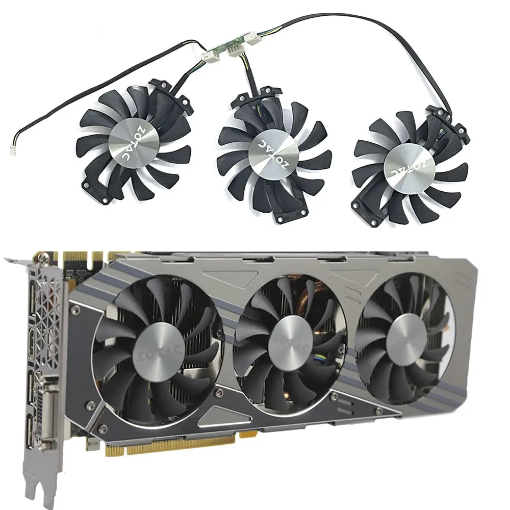 3 Pz 75Mm 4Pin Muslimexaygtx980 970 Gpu Cooler Per Zotac Geforce Gtx 980-4Gd5 Gtx 970 Amp 4G Scheda Grafica
